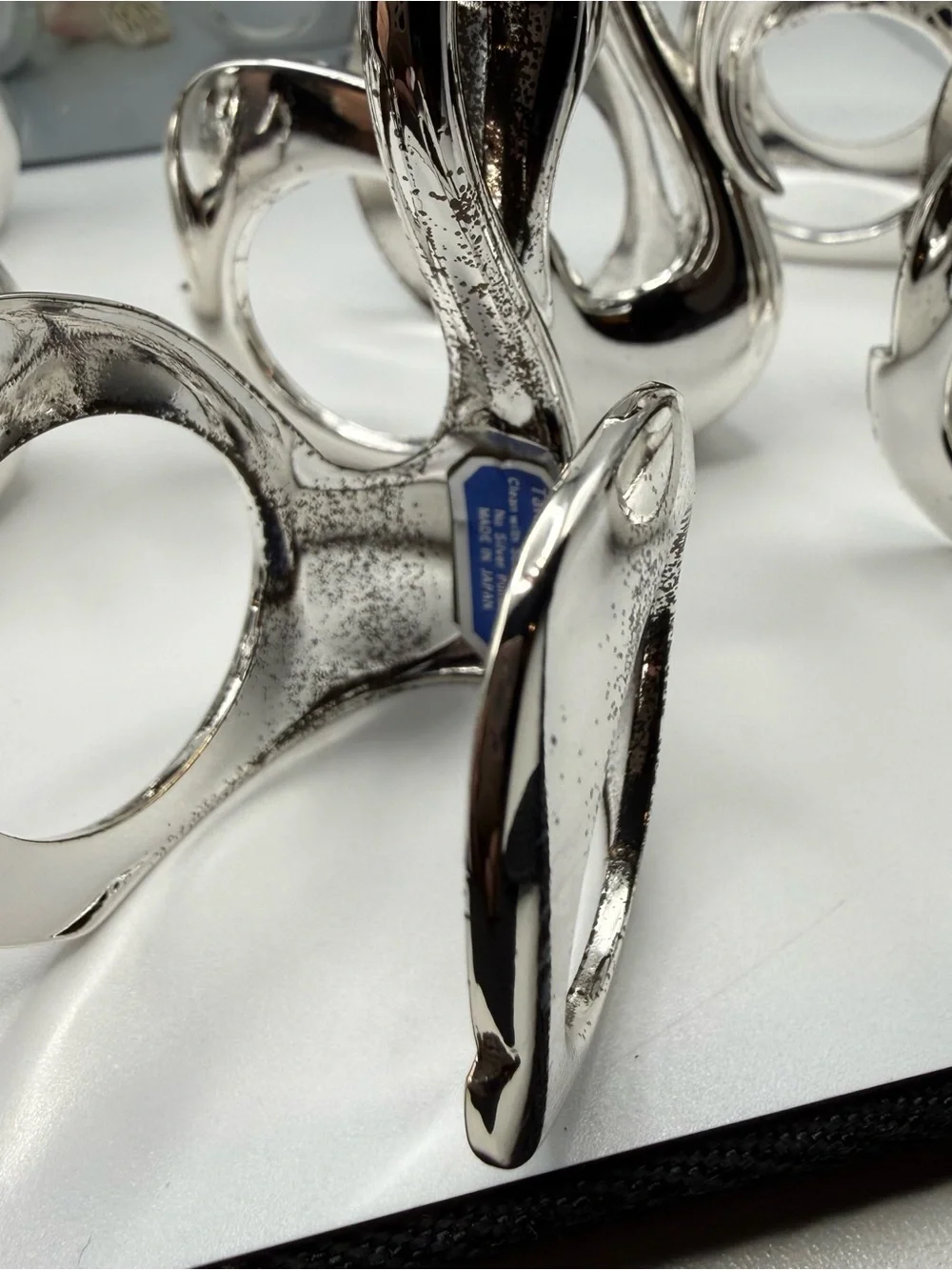 Vintage Wm A Rogers Silverplate Swan Napkin Rings Set of 8 Japan w Boxes